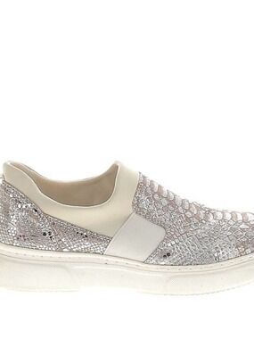 Johnston & Murphy Metallic Taupe Croc-Embossed Slip-On Sneakers